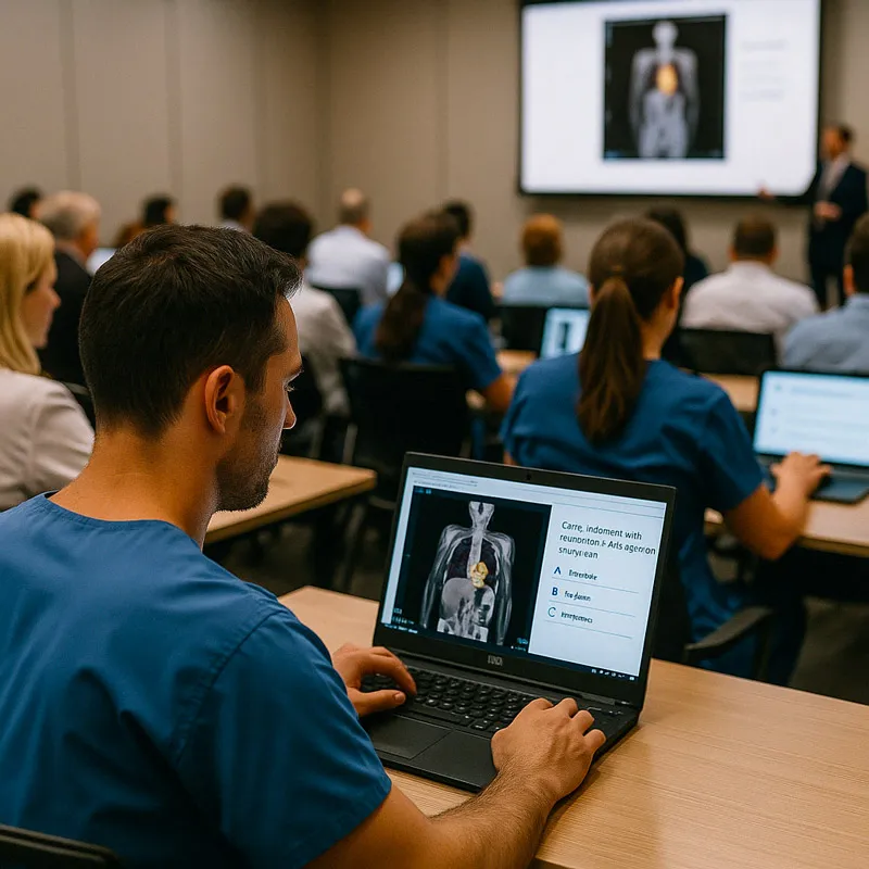 Physician attending a medical congress