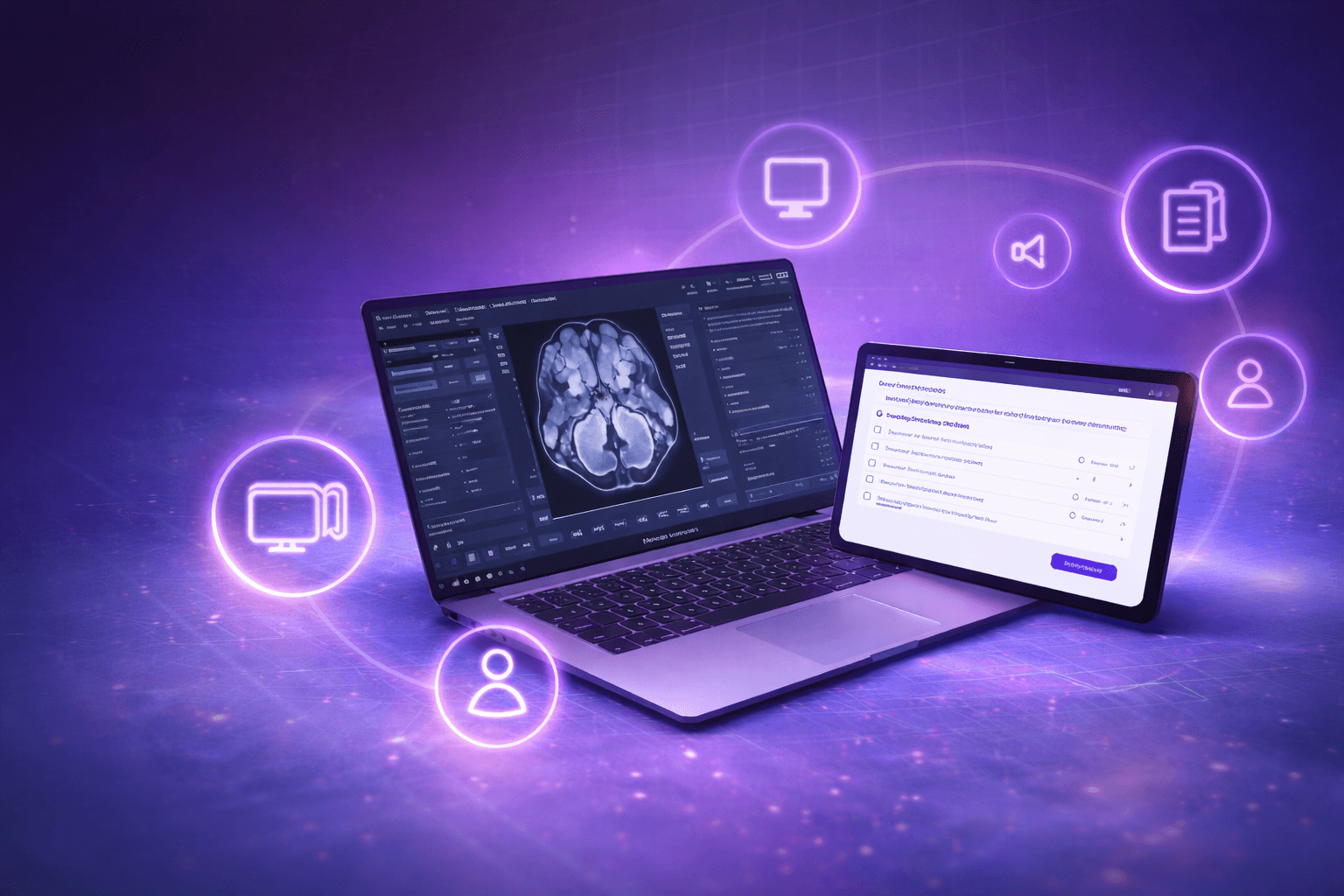 Plateforme PixiLearn utilisée pour le Diplôme Universitaire de Neurologie Nucléaire avec cas cliniques interactifs et classe virtuelle en imagerie médicale